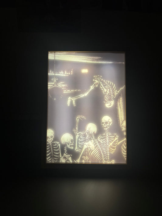 Die Lit Custom Skeleton Light Up Painting