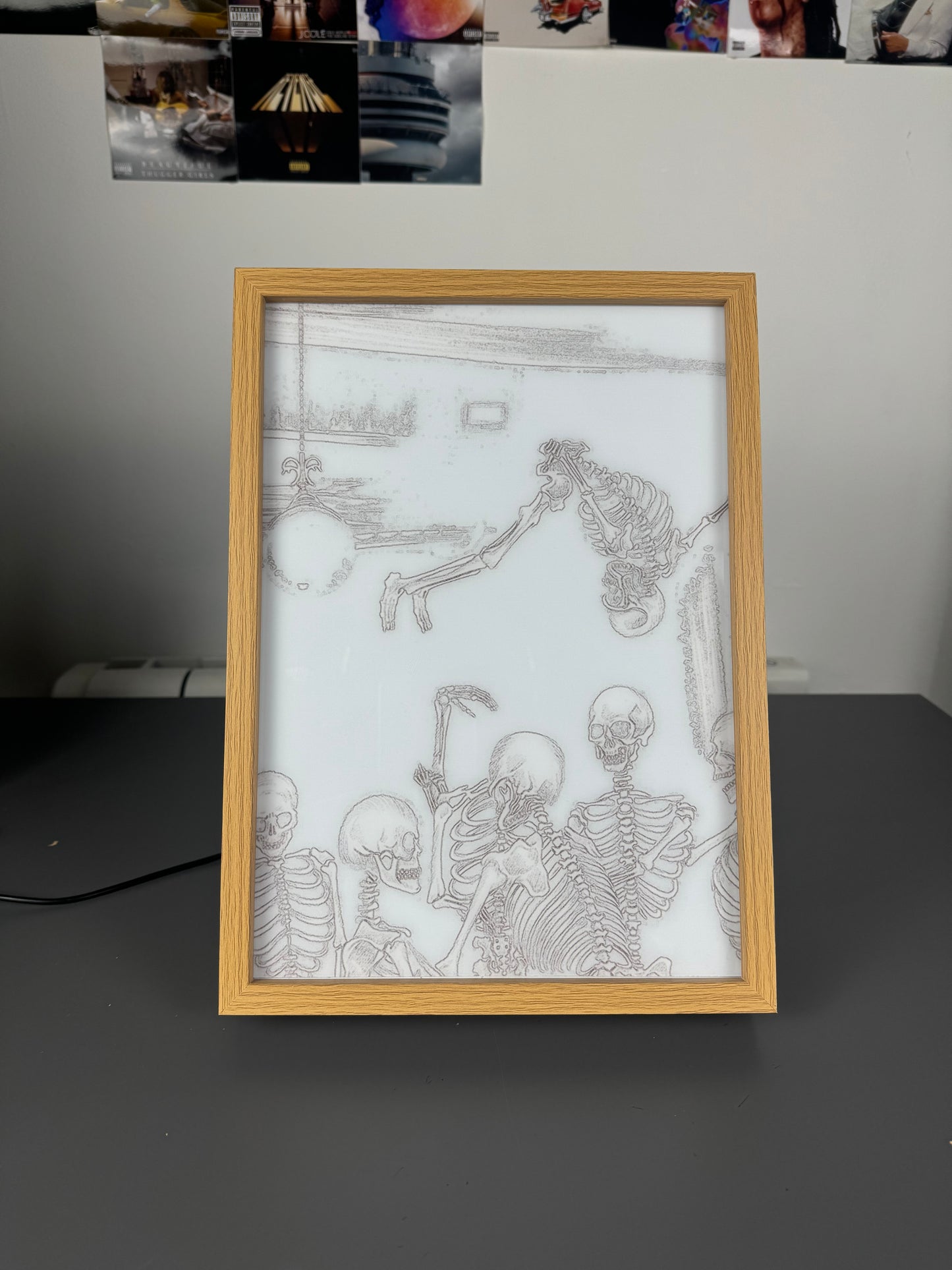 Die Lit Custom Skeleton Light Up Painting